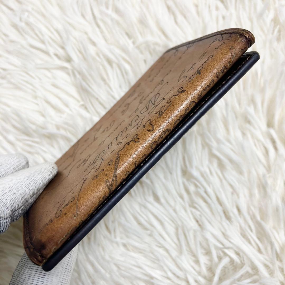 【美品】ベルルッティ 名刺入れ レザー フラップ カリグラフィー インブイア