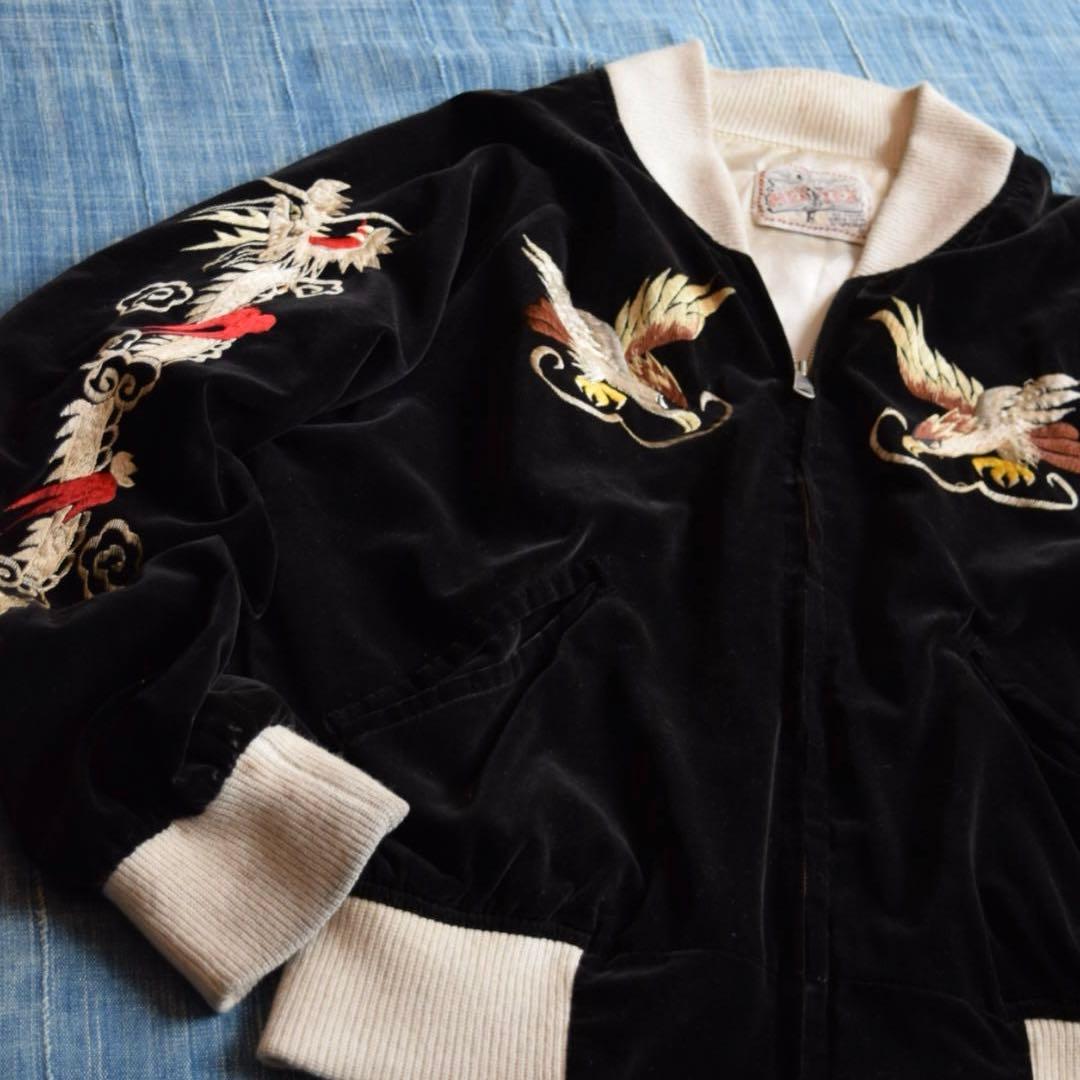 カ*キ様 80's 別珍 スカジャン ビンテージ 鷹