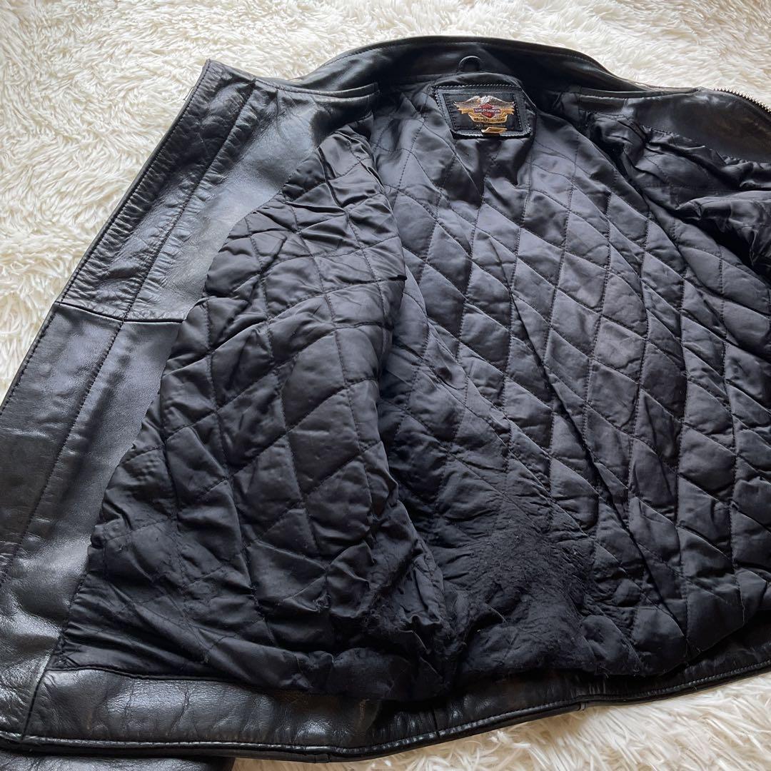 人気✨ハーレーダビッドソン　カウレザージャケット　シングルライダース　XXL 黒