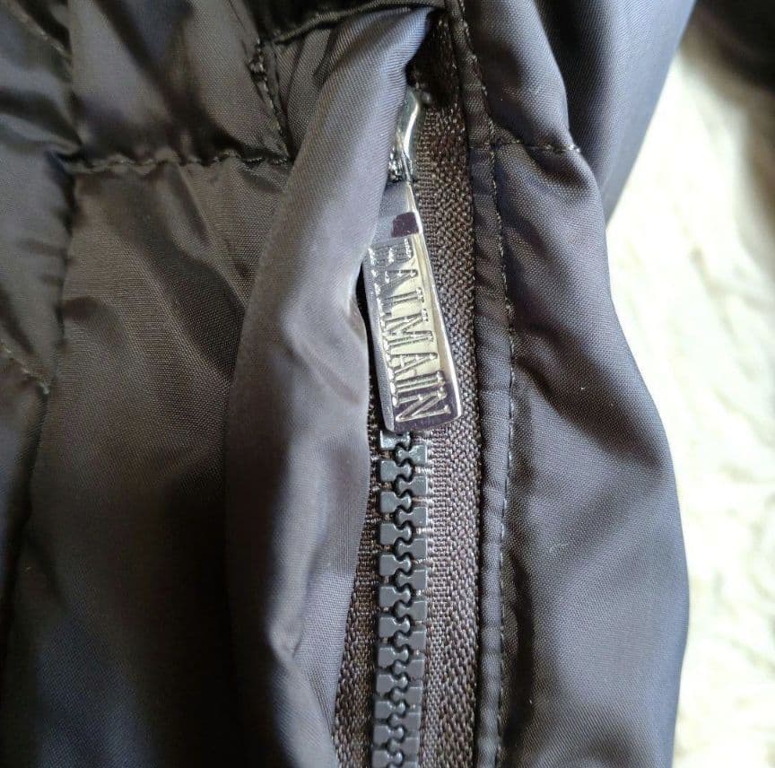 BALMAIN Lサイズ ダウンコート リアルファー 大きいサイズ フード 茶