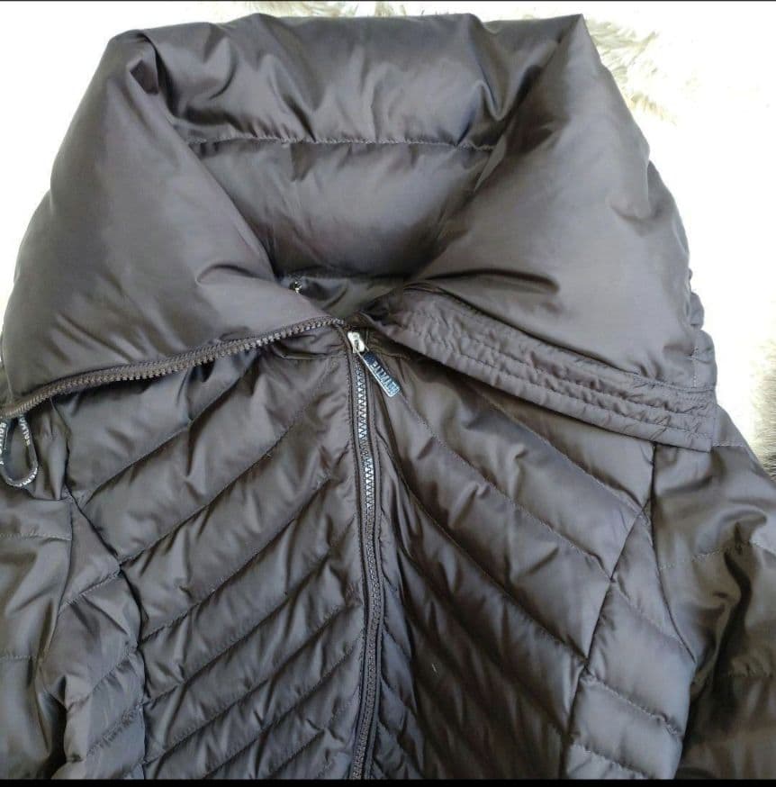 BALMAIN Lサイズ ダウンコート リアルファー 大きいサイズ フード 茶