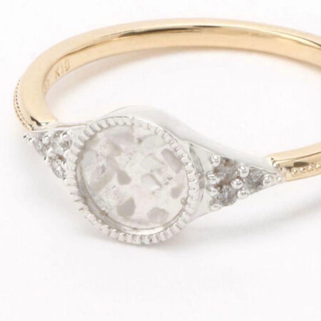 【完売品 美品】アガット シルバー K10 コンビ リング