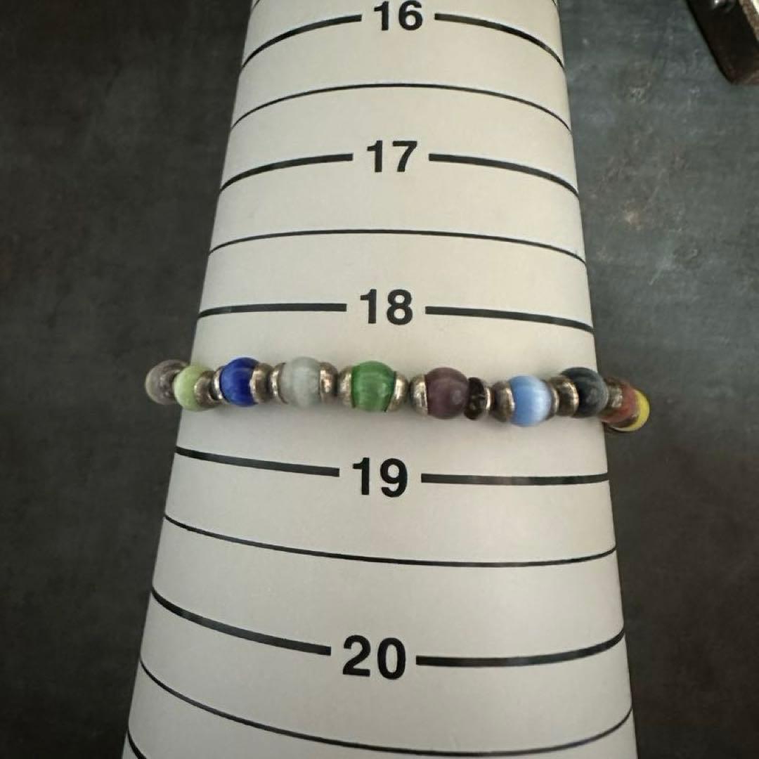 希少　ヴィンテージ　シルバー　ビーズ　カラフル　アンティーク　ブレスレット