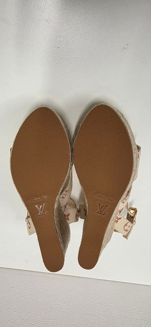 Louis Vuitton ウェッジサンダル ホワイト・ピンク