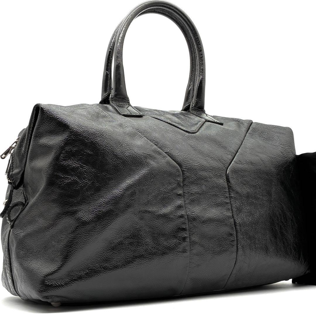 美品 イヴサンローラン リヴゴーシュ イージー ボストンバッグ Yロゴ レザー