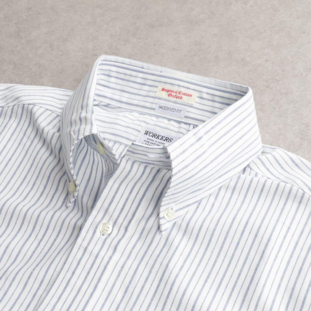 トップス WORKERS Modified BD Shirt Matilda Stripe