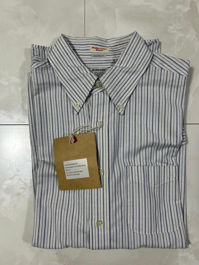 トップス WORKERS Modified BD Shirt Matilda Stripe