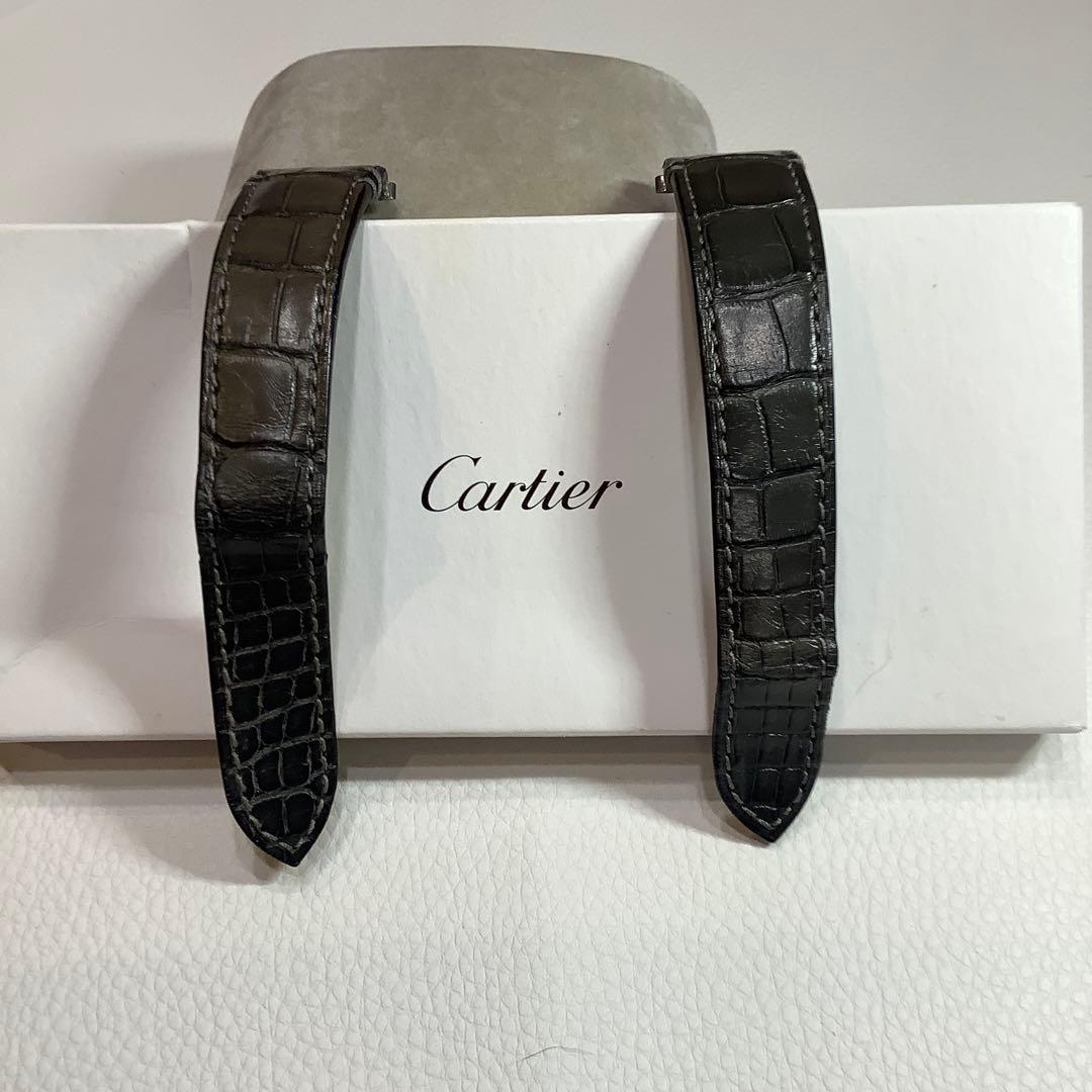 カルティエサントスドゥカルティエMMクロコストラップグレー 正規店購入品