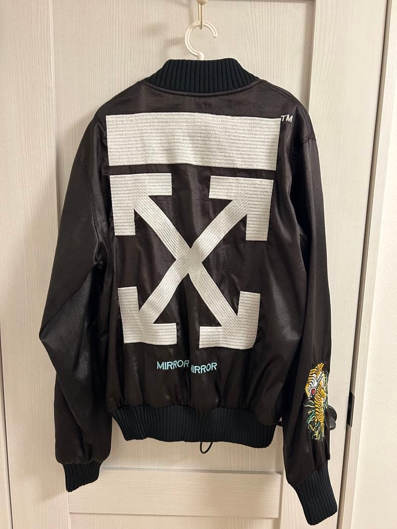 OFF-WHITE スカジャン ボンバージャケット黒 虎刺繍
