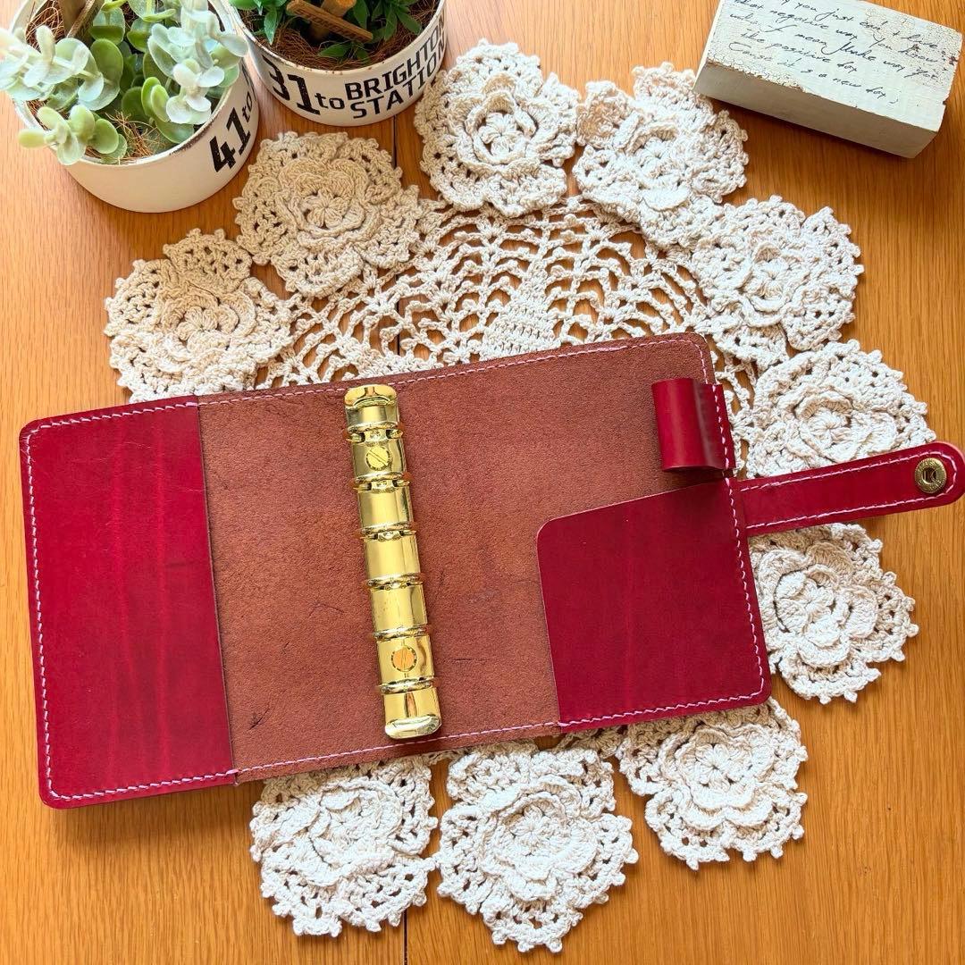 ミニ6 ルガトショルダー システム手帳　牛革　本革　レザー　M6 手帳カバー