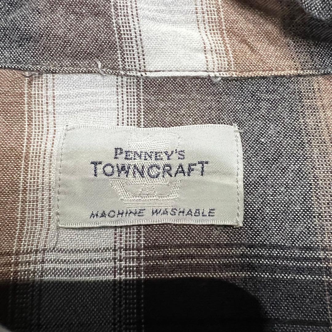 PENNEY'S TOWN CRAFT オンブレ レーヨン チェック シャツ