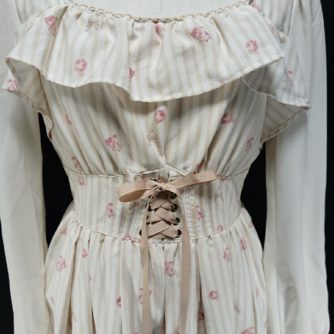 LIZ LISA　リズリサ　花柄ワンピース　フリル　リボン　エッフェル塔　ピンク