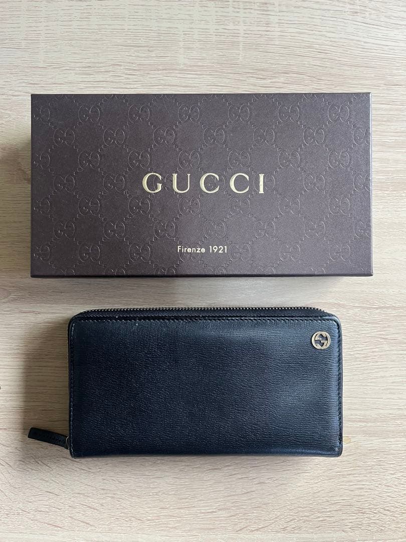 GUCCI ブラック レザー 長財布
