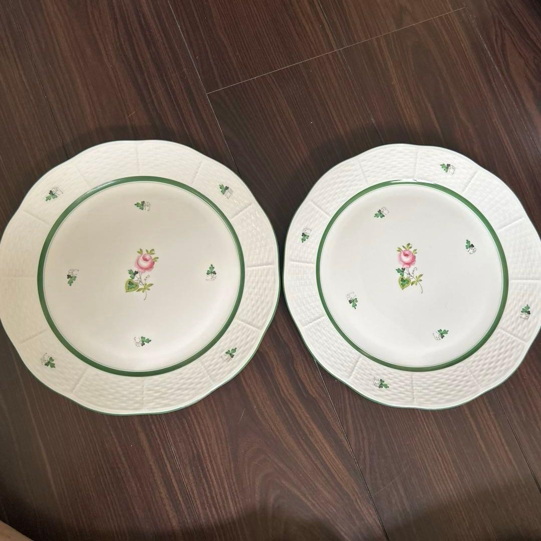ヘレンド ウィーンのバラ プレート26cm 2枚セット