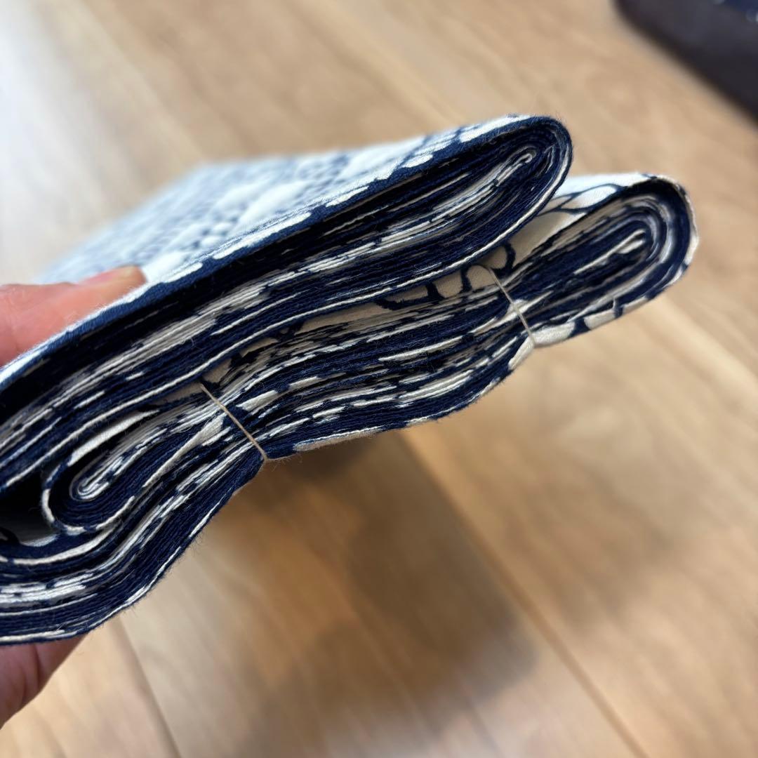 超美品　しつけ付き　綿　反物　リメイク　ハンドメイドに　力士　相撲　北の富士　白