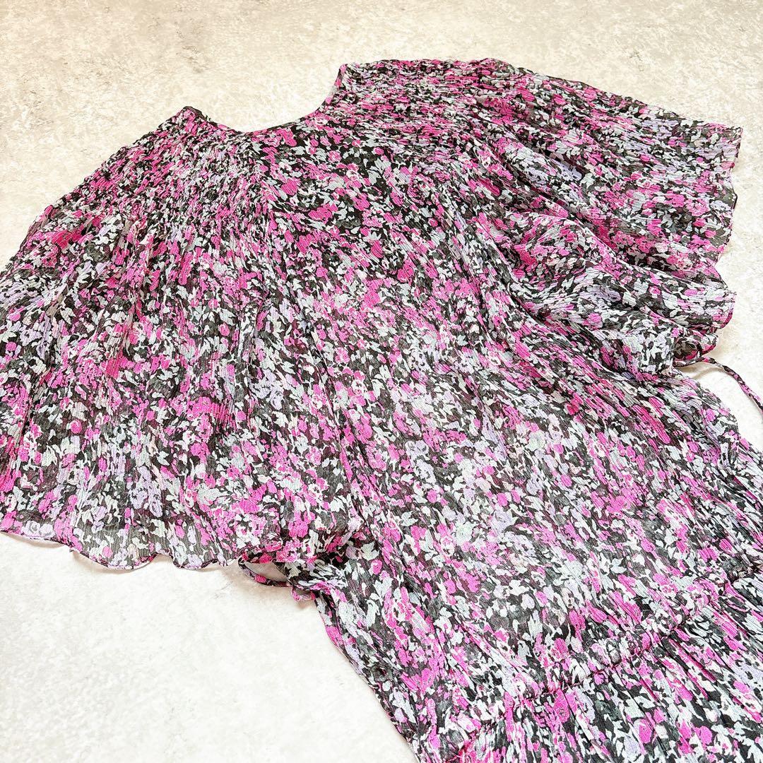 AYK 様ご予約✨美品イザベルマラン　シルクフラワープリントティアードワンピース