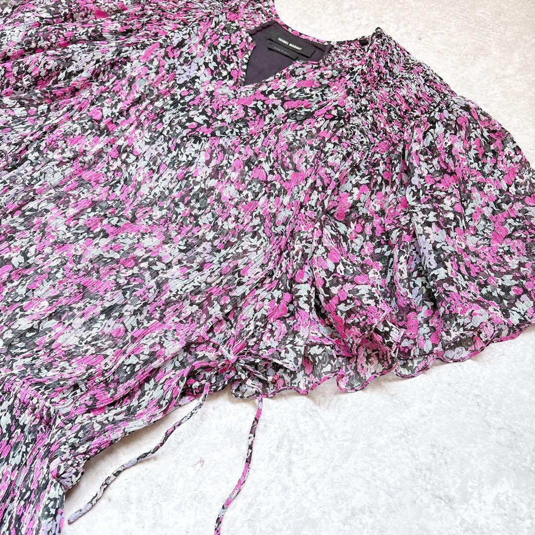 AYK 様ご予約✨美品イザベルマラン　シルクフラワープリントティアードワンピース