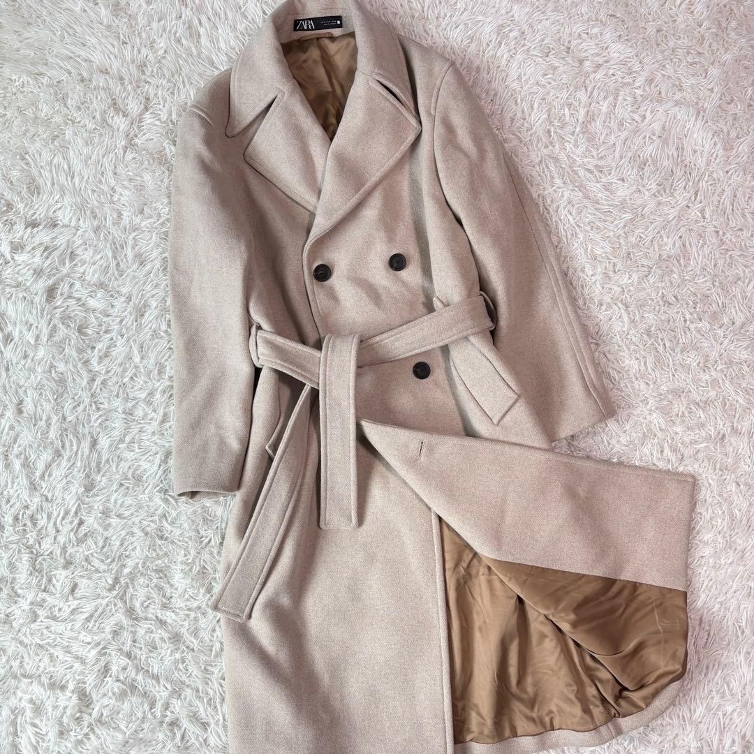 未使用級/XL相当✨ザラ ウール混紡ダブルブレスト チェスターコート マキシ丈