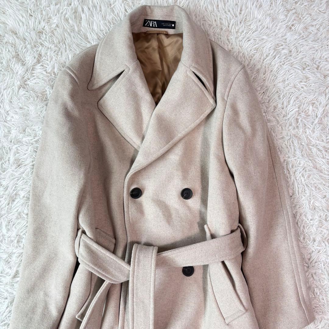 未使用級/XL相当✨ザラ ウール混紡ダブルブレスト チェスターコート マキシ丈