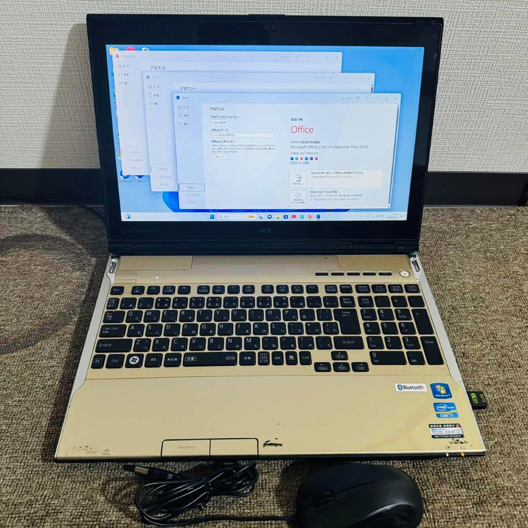 S233 NECノートパソコンi7高速SSDサクサクWindows11オフィス付