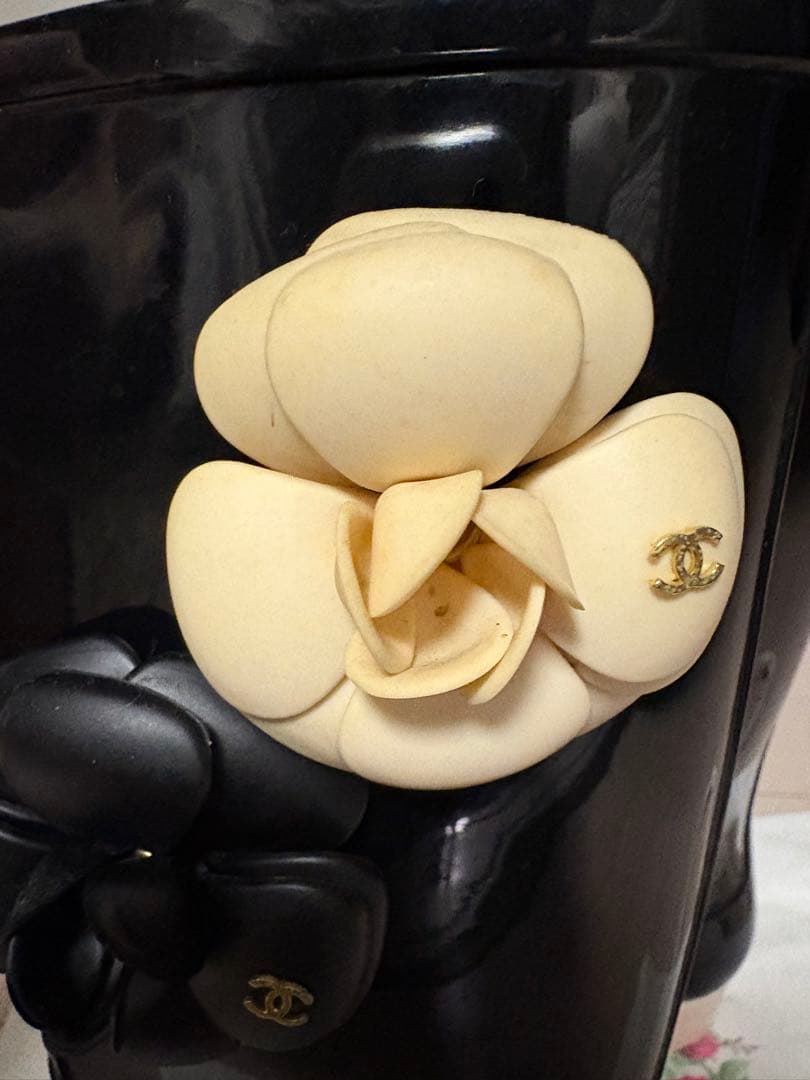 CHANEL　カメリア　レインブーツ　正規品