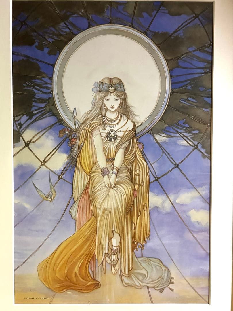 天野喜孝、「黎明」、大判アートプリント、高級額、マット額装付