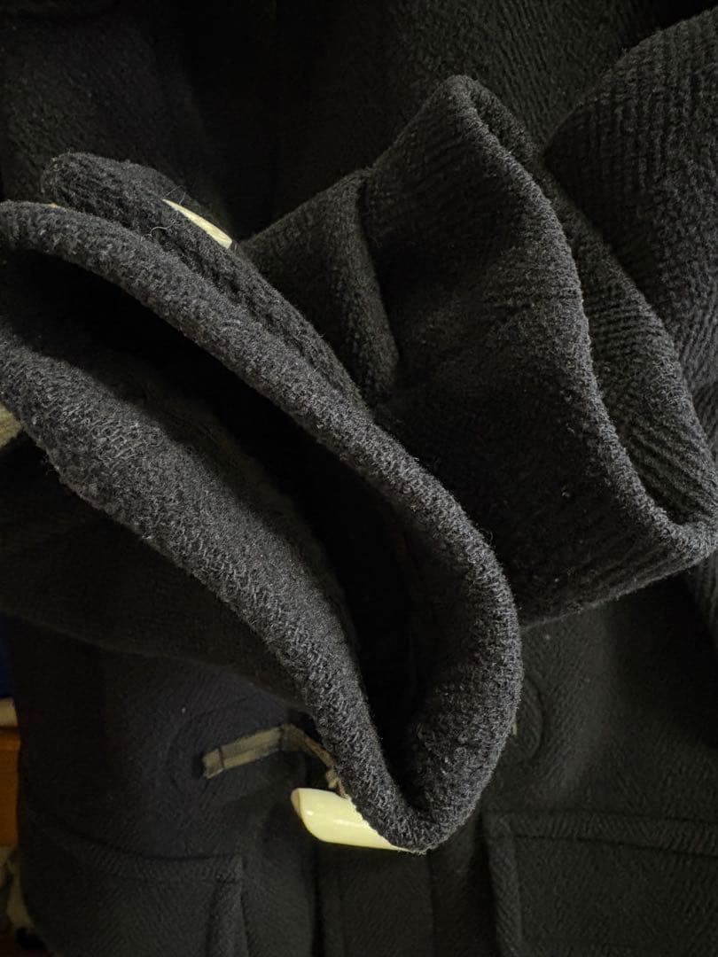 HYKEダッフルコート 白トグル ネイビー