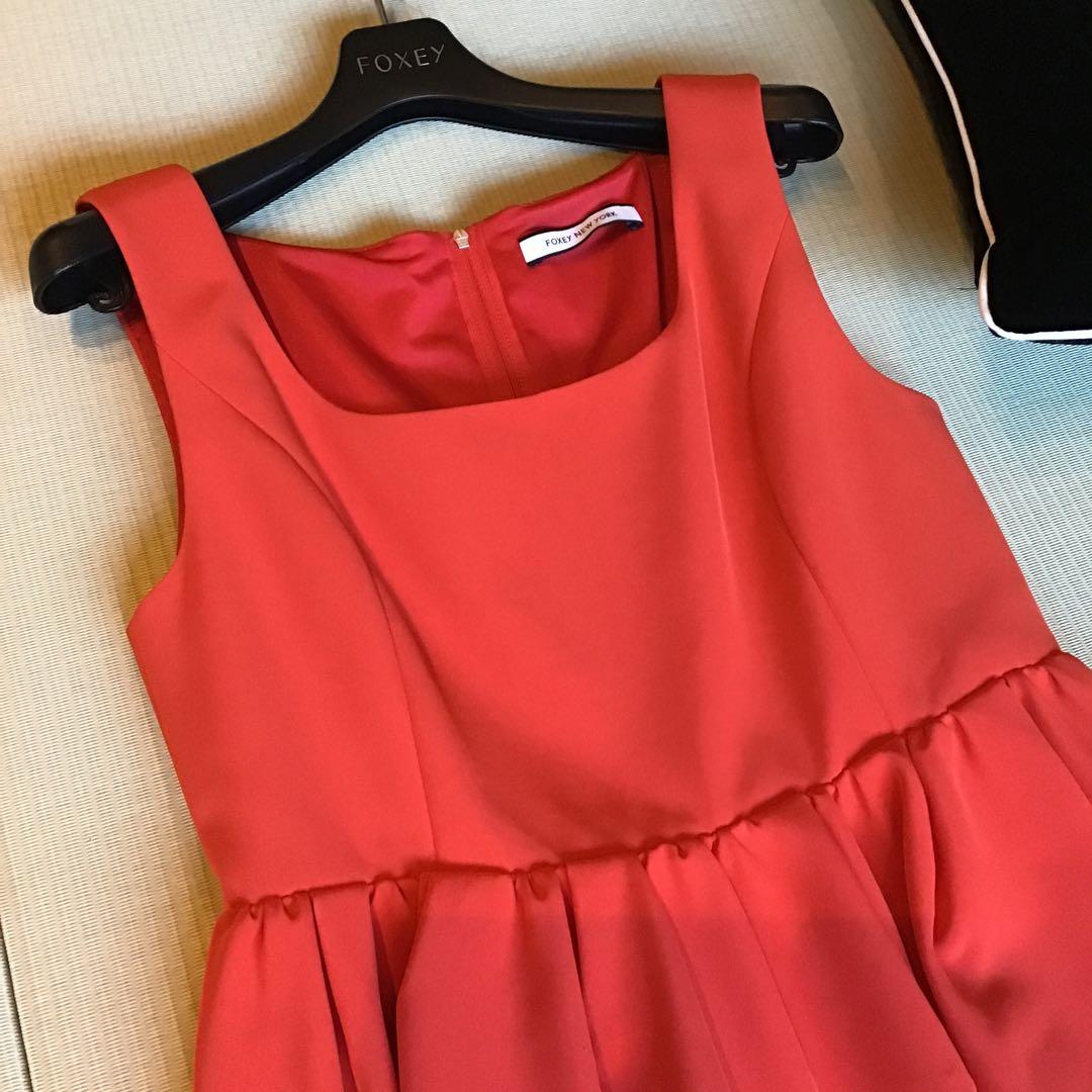 FOXEY ニューヨーク赤Aラインワンピース