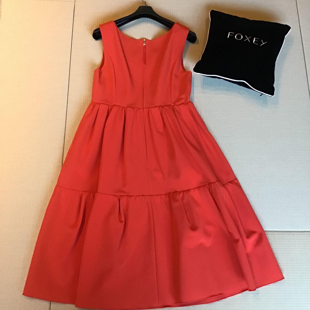 FOXEY ニューヨーク赤Aラインワンピース