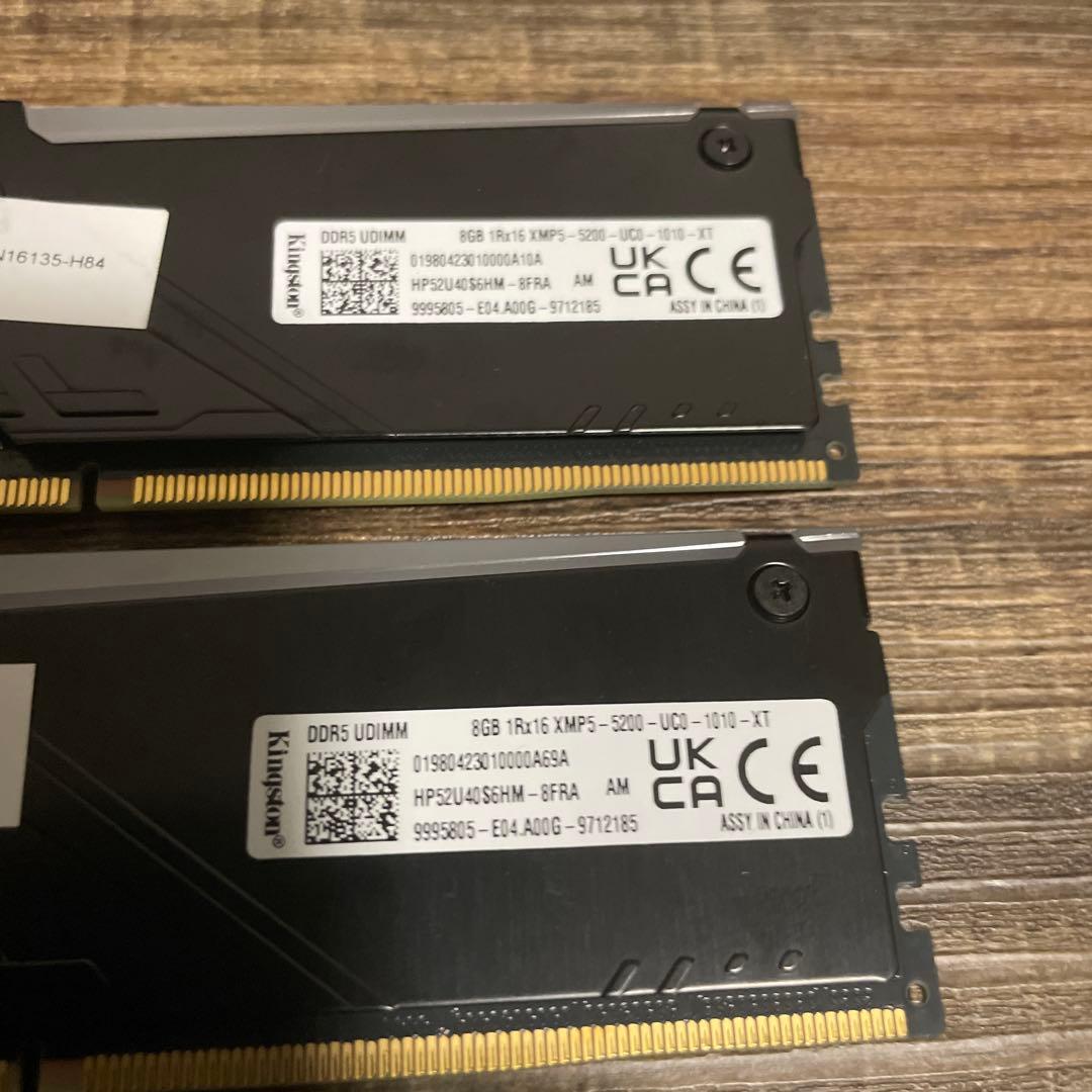 Kingston DDR5-5200 8GB × 2枚（合計16GB）