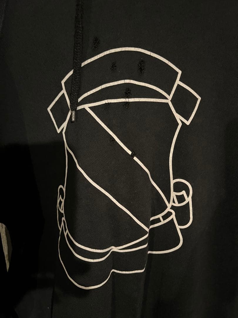 ナンバーナイン　銃弾　パーカー　クラッシュ　 ブラック