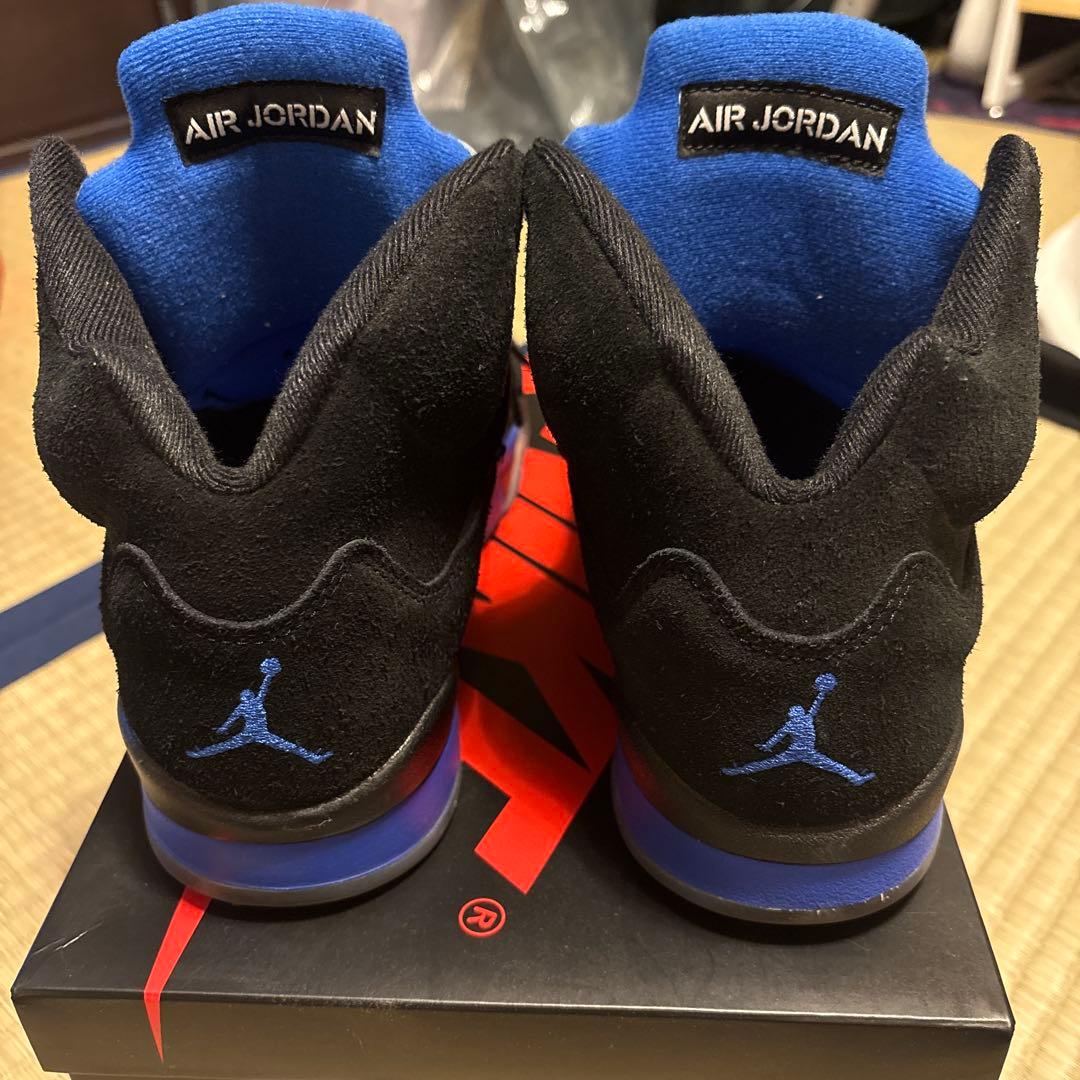 【にゃ】エアジョーダン5 レトロ　ブラック/レーサーブルー