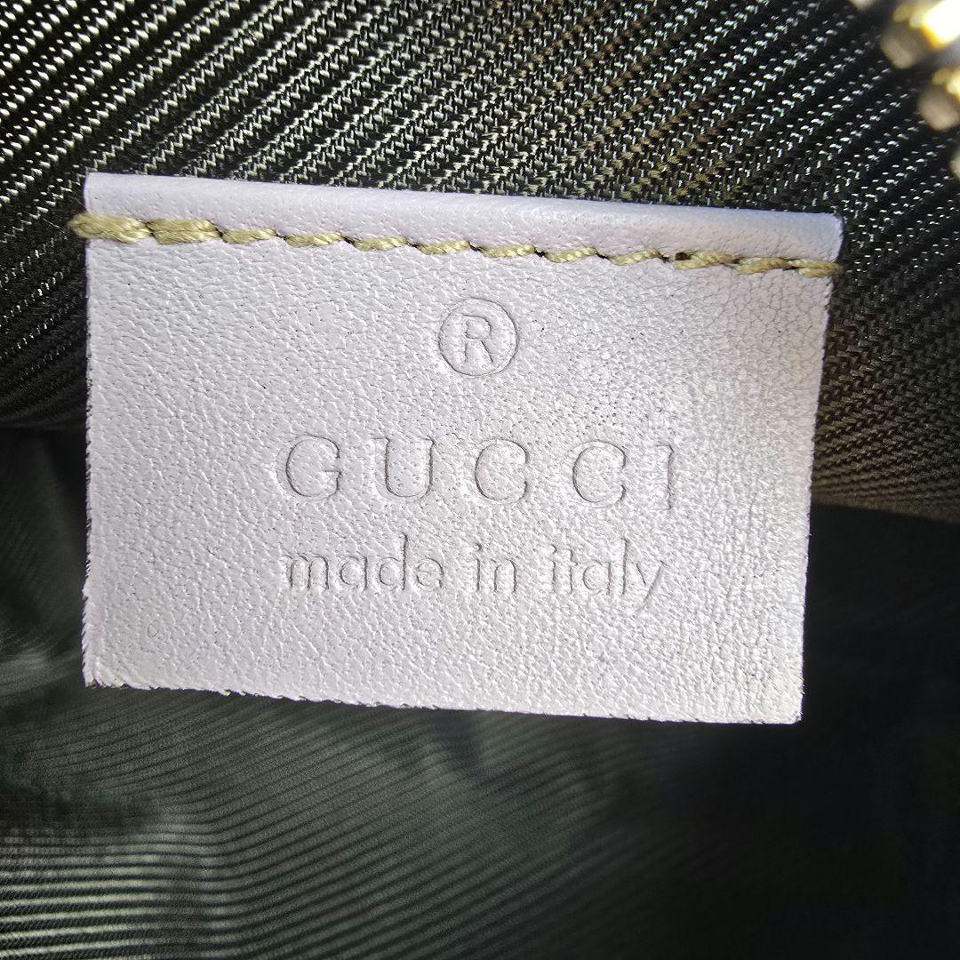 レア GUCCI GG キャンバス レザー ポーチ ハート引手 ゴールド