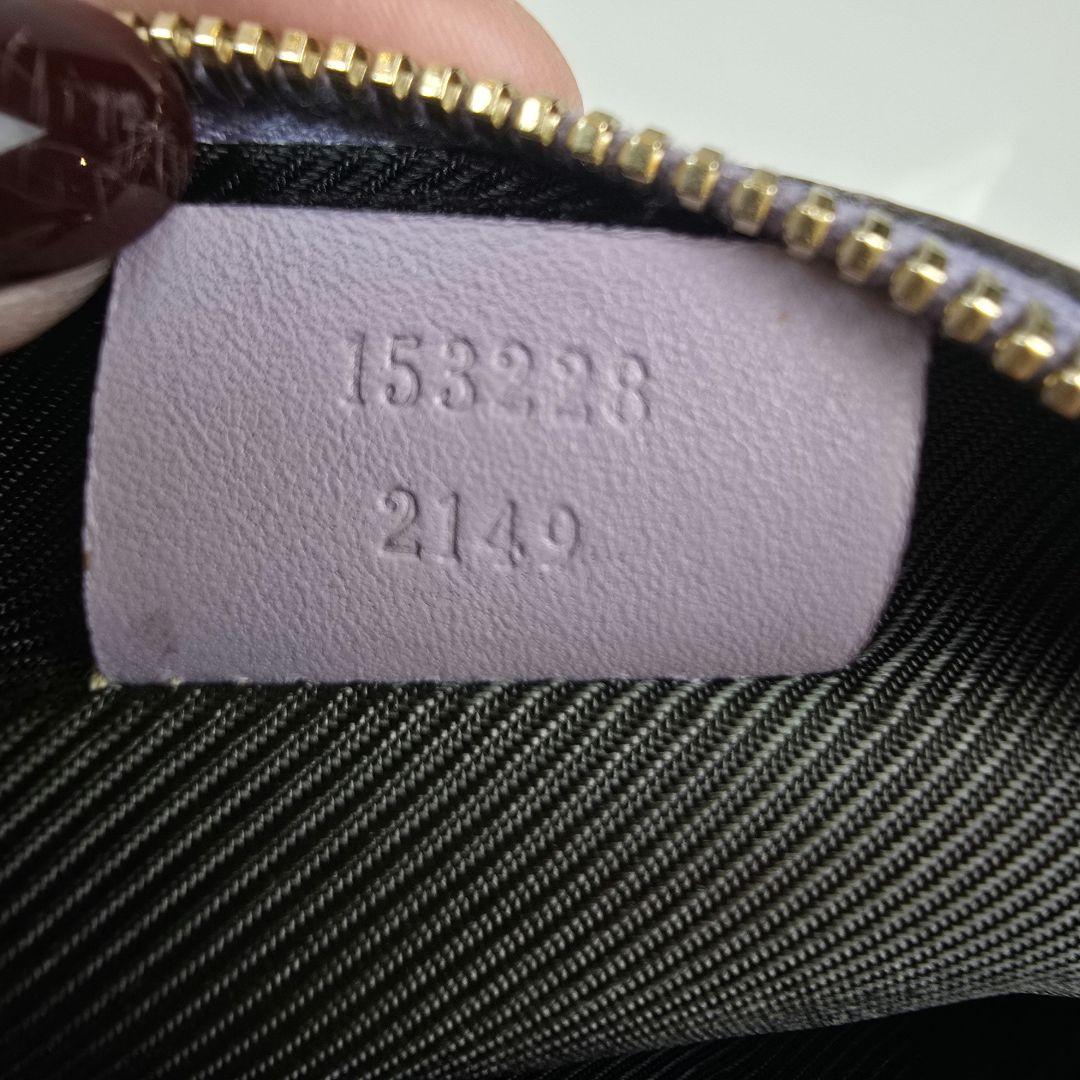 レア GUCCI GG キャンバス レザー ポーチ ハート引手 ゴールド