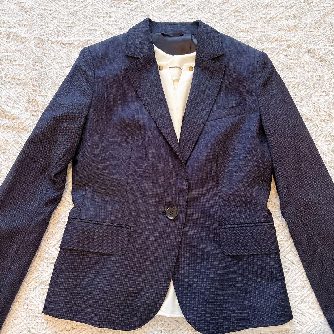 REDA SUPER110'S ウール　ピンドットパンツスーツ　ネイビー　38