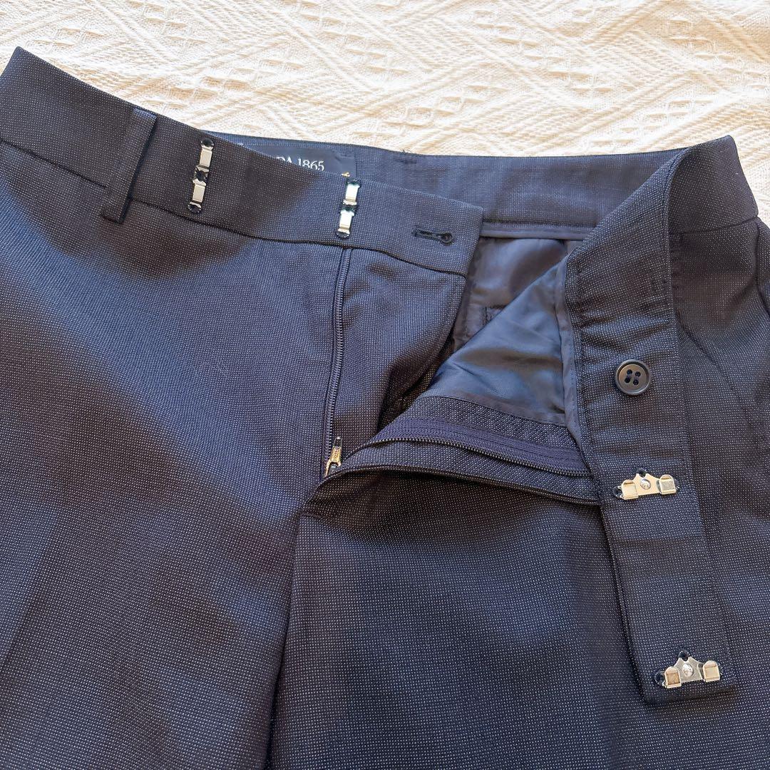 REDA SUPER110'S ウール　ピンドットパンツスーツ　ネイビー　38