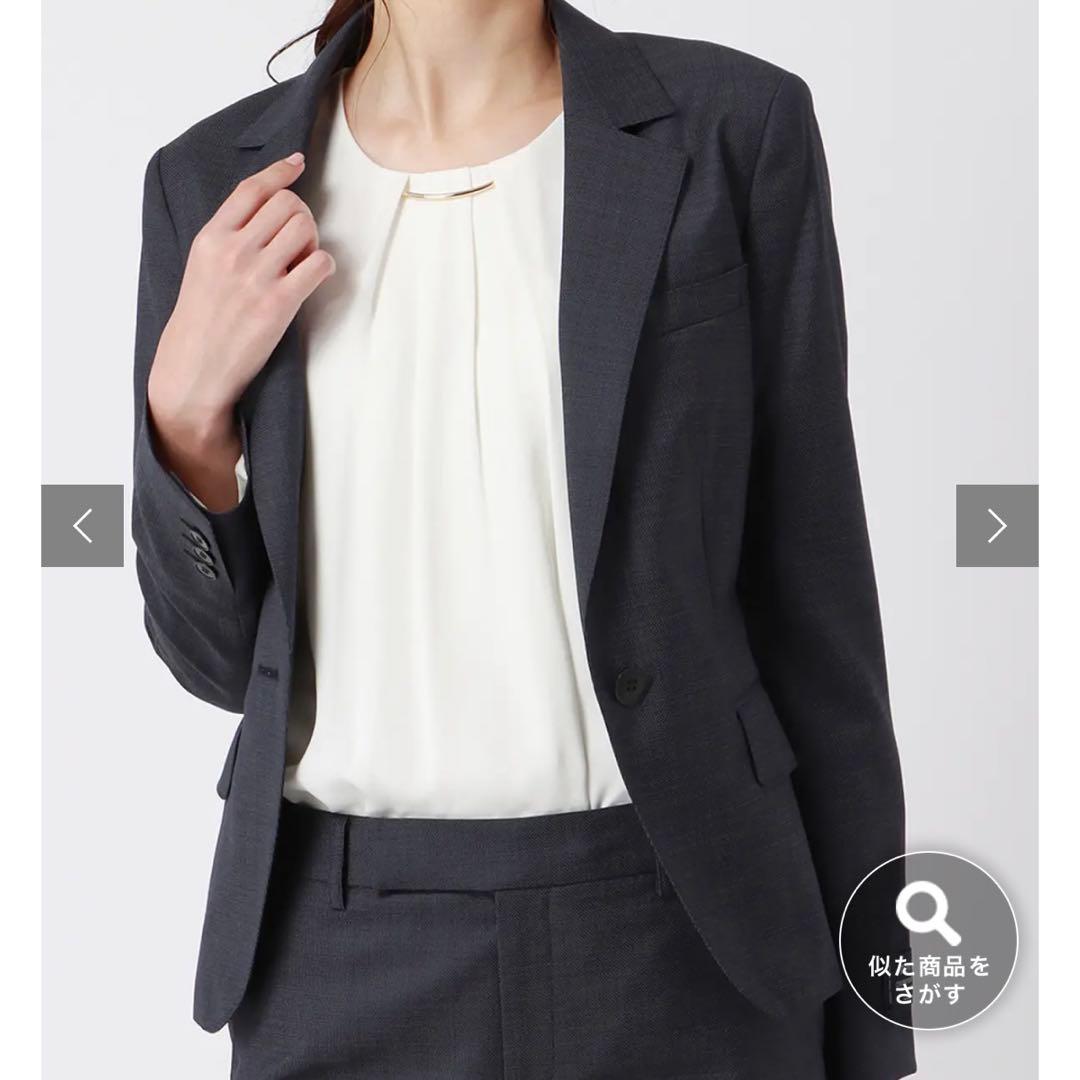 REDA SUPER110'S ウール　ピンドットパンツスーツ　ネイビー　38