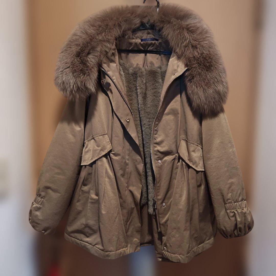 12時間限定クリスマス価格　ファー付きモッズコート　フリーサイズ　超暖かい