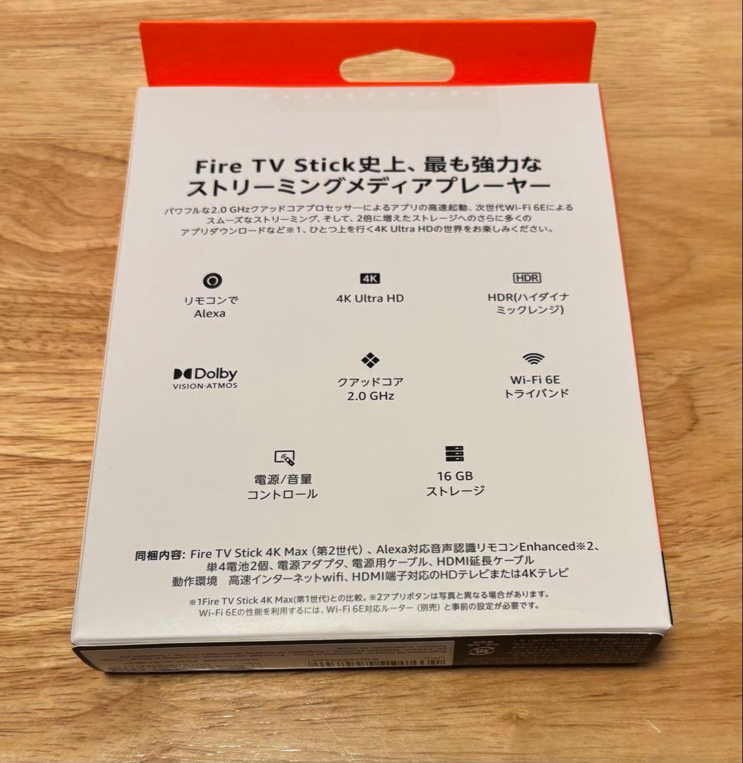 Fire TV Stick 4K Max 16GB Wi-Fi 6E 新品