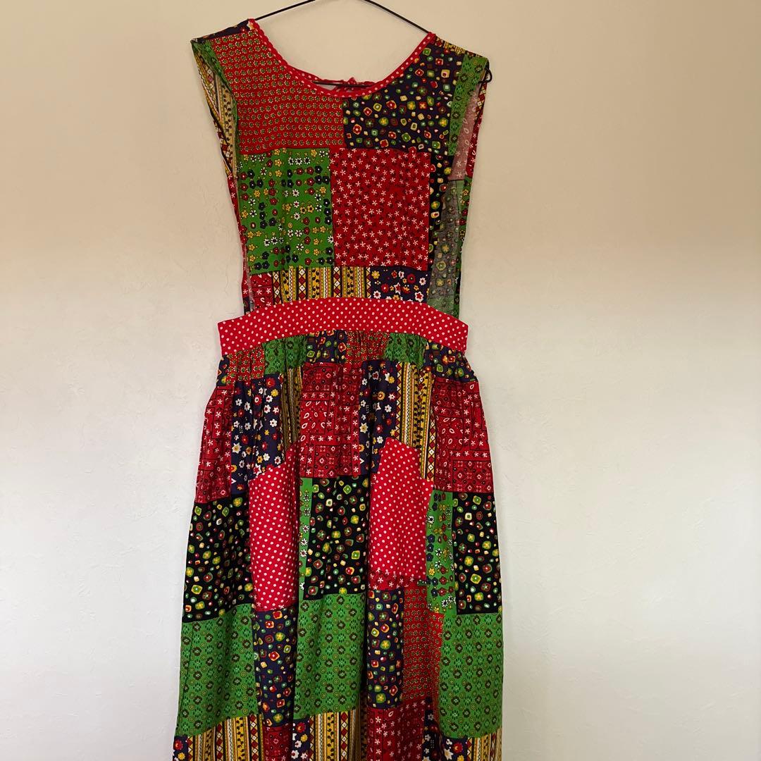 パッチワークエプロンドレス