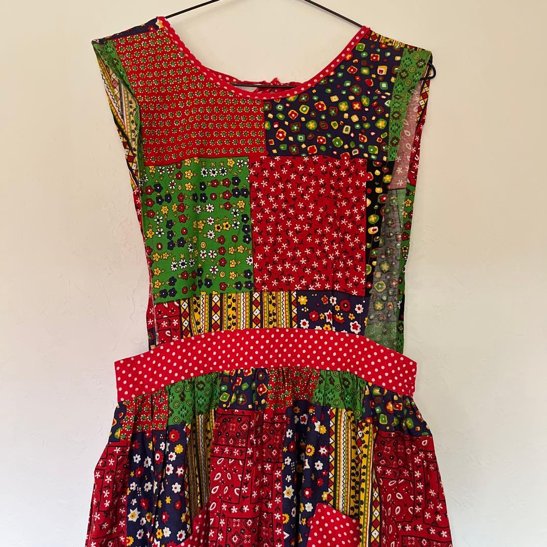 パッチワークエプロンドレス