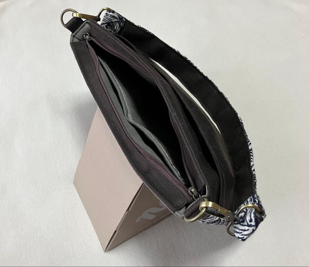 ミナペルホネン ハンドメイド　rosy 天マチ付きファスナー ショルダーバッグ