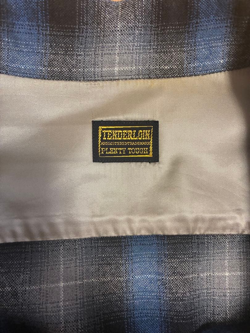 TENDERLOIN テンダーロイン　オンブレチェックシャツ　ブルー