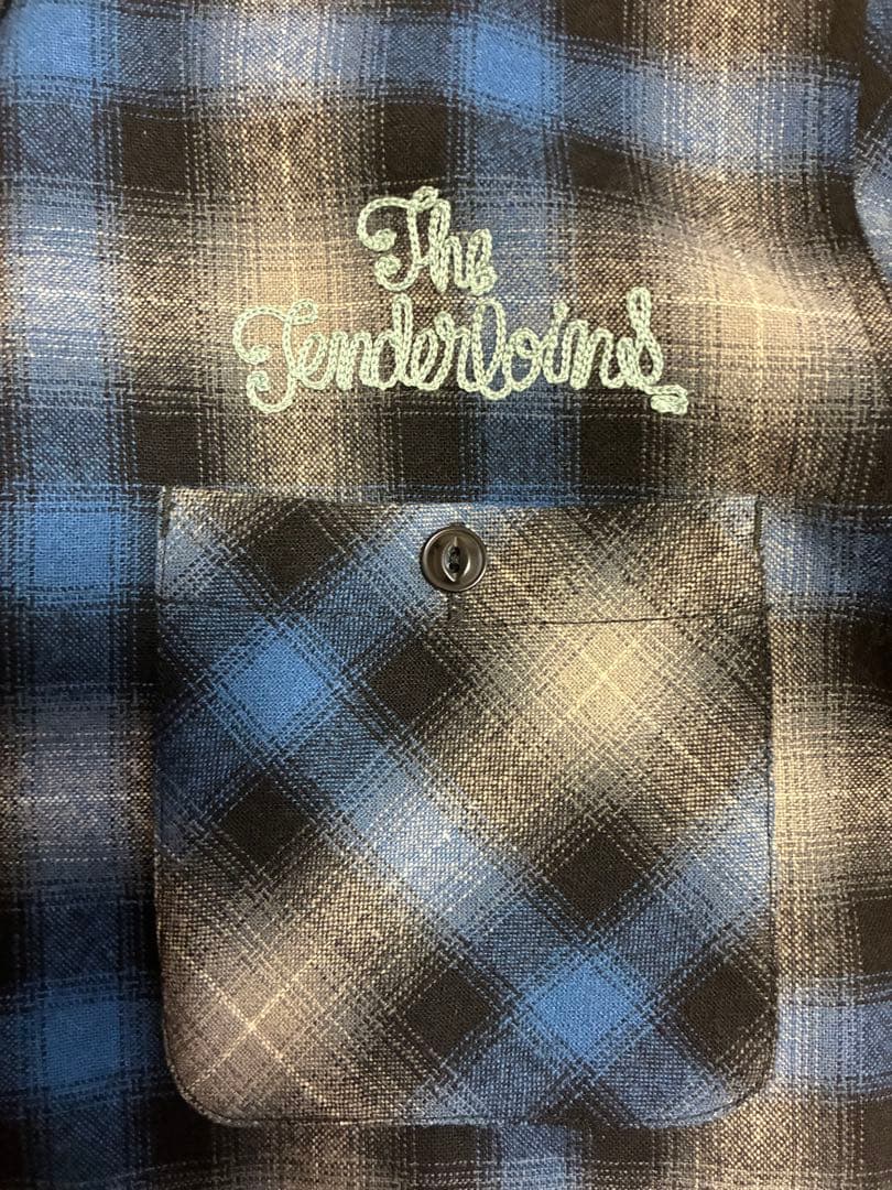 TENDERLOIN テンダーロイン　オンブレチェックシャツ　ブルー