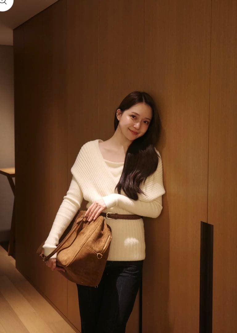 polaura ベルトセットカシュクールオフショルダーニットWhite 完売品