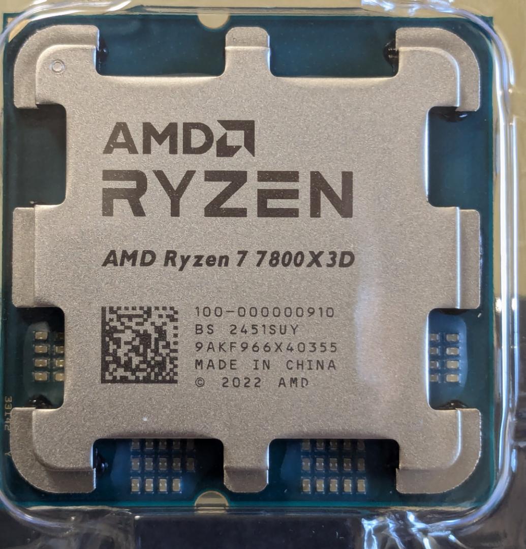 AMD Ryzen 7 7800X3D バルク【動確済み】