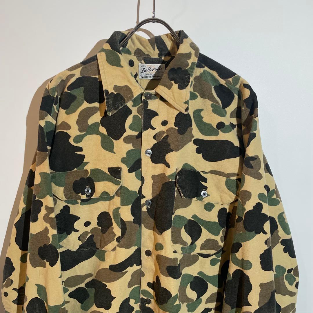 70s bellcraft ダックハンターカモ　シャツ　迷彩　フランネル　L