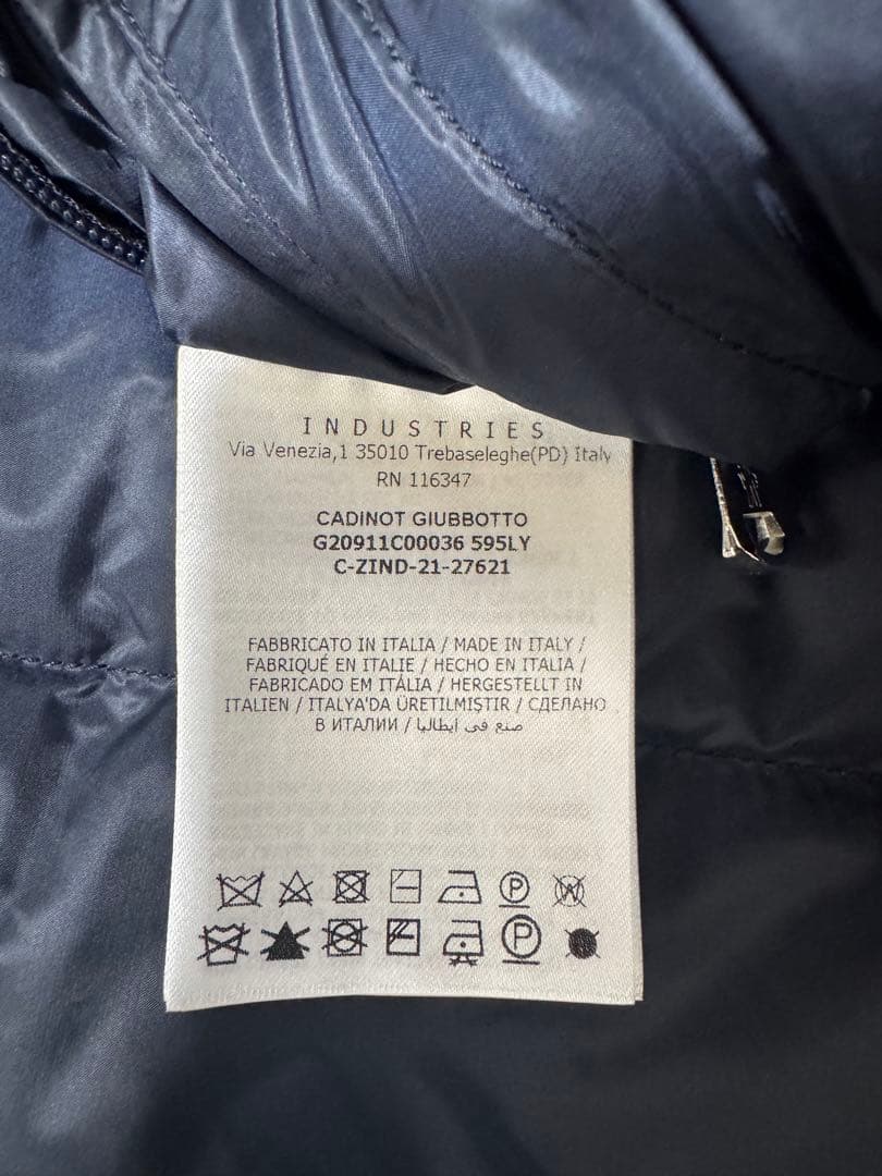 モンクレール チェスターコート ダウン　ネイビー