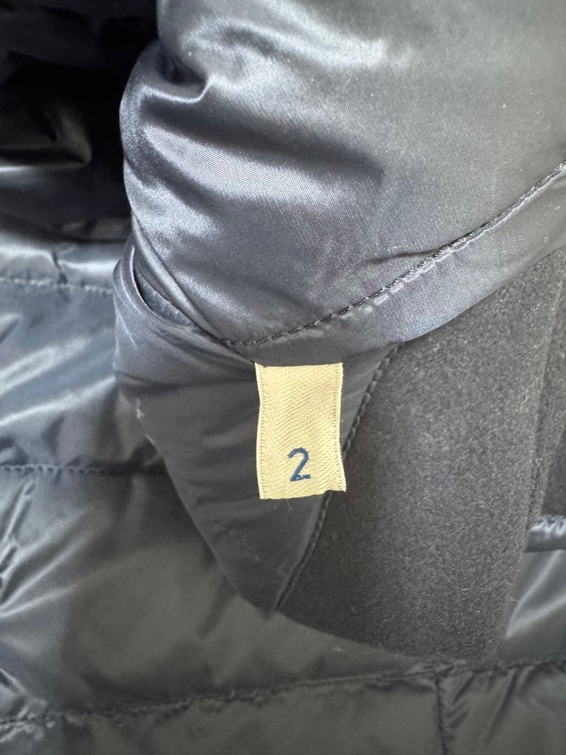 モンクレール チェスターコート ダウン　ネイビー