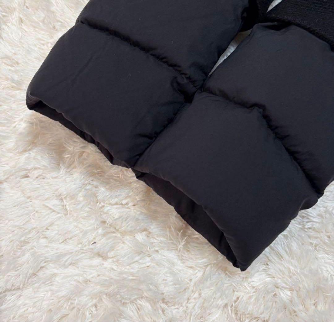 ヘルノ カシミア切り替え ダウンコート ジップアップ 異素材 黒 40